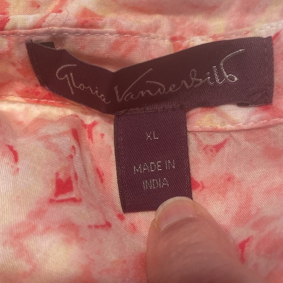 Gloria Vanderbilt Pink Print Blouse - Picture 4 of 7